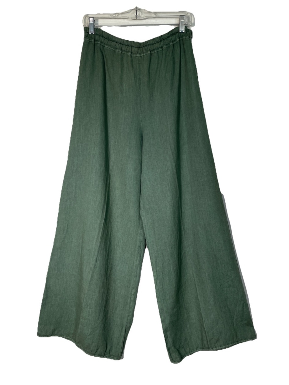 Cynthia Ashby Olive Green Linen Wide Leg Pants